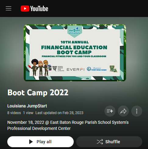 2022 Financial Education Boot Camp Youtube Playlist